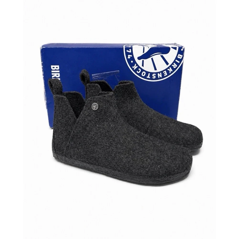 Birkenstock Andermatt 80% Wool Felt Booties Black Men’s Size 9 Women’s 11 NIB